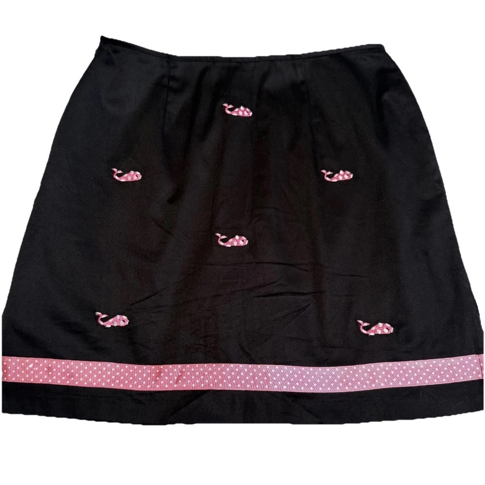 Bamboo Traders Skort Womens 6 Black Whale Embroidered Polka Dot Nautical Preppy - Picture 2 of 8